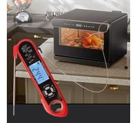 Thermomètre numérique à viande avec double sonde, affichage instantané en 2 à 3 secondes pour barbecue et four, écran LCD avec alarme, thermomètre étanche pour barbecue pour steak
