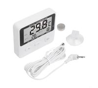 Thermomètre numérique blanc avec capteur externe pour réfrigérateur, congélateur, serre, contrôle de l'habitat des animaux domestiques