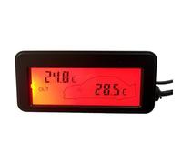 Thermomètre Numérique De Voiture 12 V - Thermomètre Automobile Multifonctionnel Avec Écran LCD, Horloge Du Véhicule Et Indicateur De Température Intérieure Et Extérieure Pour Voitures, Camions, Campin