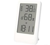 Thermomètre numérique d'intérieur et d'extérieur avec moniteur d'humidité et grand écran LCD transparent pour la maison, le bureau et la chambre de bébé (blanc)