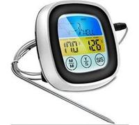 Thermomètre numérique écran lcd avec minuteur et sonde de températures en acier inoxydable pour viande fumoir four cuisine friandises barbecue