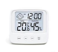 Thermomètre numérique et hygromètre avec grand écran pour intérieur, maison, bureau, chambre à coucher, salle de bain, support mural ou table Blanc (sans rétroéclairage)