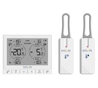 Thermomètre numérique Explore Scientific SF2001 pour réfrigérateurs et congélateurs, avec 2 capteurs, alarme de température, mémoire de 24 heures, écran LCD, blanc