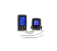 Thermomètre numérique gris distance sans fil avec double sonde 70m pour cuisson viande surveillance aliments cuisine four barbecue