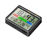Thermomètre Numérique Hygromètre Intérieur Portable à Écran LCD Noir | Mesure Précise Température et Humidité, Boîtier ABS Léger, pour Chambre Bébé et Salon, Affichage Clair