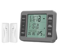 Thermomètre numérique - Hygromètre - Moniteur de température - Double capteur - Portée de 100 mètres - Gris