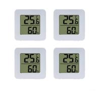 Thermomètre Numérique Intérieur Haute Précision: Hygromètre Mural Compact Pile pour Salon - Affichage LCD Clair 43x43mm Lot de 4