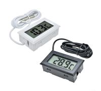 Thermomètre numérique LCD avec sonde de -50 °C à 110 °C, étanche, pour congélateur, réfrigérateur, habitat d'animaux domestiques, aquarium (blanc)