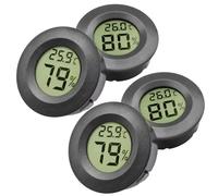 Thermomètre numérique LCD rond pour voiture, pièce intérieure, armoire à vin, cigare, température et humidité, boîte en acrylique pour animaux de compagnie 2PCS