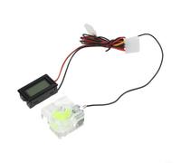 Thermomètre numérique LED bleu 50 cm câble PC (numéro vert) | Design à 3 voies, matériau acrylique, vert ou pour refroidissement par eau, flux précis