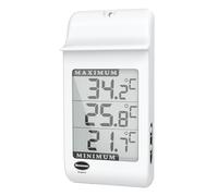 Thermomètre numérique max min avec grand écran en serre de jardin blanc et peut être utilisé à l'intérieur ou à l'extérieur facilement fixé au mur et facile à lire