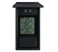 Thermomètre numérique Max Min pour intérieur et extérieur, y compris serre, jardin et environnement domestique (noir)