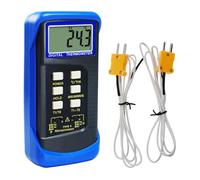 Thermomètre Numérique Portable de Type K avec Double Canal et 2 Thermocouples, Plage de Mesure : -50 à 1300°C (-58 à 2372°F), Échelle Kelvin, Capteur de Mesure Haute Température
