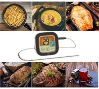 Thermomètre numérique pour barbecue et four avec alarme, noir, 72 mm