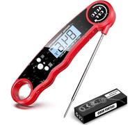 Thermomètre numérique pour barbecue étanche - Écran et sonde thermométrique pliable - Réchauffeur en libre-service - Support magnétique