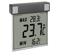 Thermomètre numérique pour fenêtre, facile à lire, résistant aux intempéries, couleur anthracite