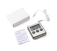 Thermomètre numérique pour réfrigérateur avec capteur de fil long, sonde en acier inoxydable max min suivi et fonction d'alarme haute basse