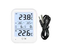 Thermomètre numérique pour réfrigérateur/congélateur avec alarme, affichage de la température intérieur/extérieur, commutable, mémoire max/min, LED et alerte vocale, rétroéclairage