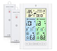Thermomètre numérique pour réfrigérateur - Indicateur de température pour congélateur - Conservation des aliments - Alarme à double capteur - Lot de 2 - Blanc
