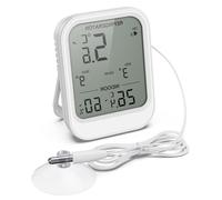 Thermomètre numérique pour réfrigérateur - Indicateur de température pour congélateur - Surveillance de la température - Sonde étanche - Câble de 1,5 mètre - Blanc