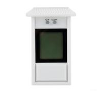 Thermomètre numérique pour serre affichant les températures maximales et minimales pour intérieur ou extérieur avec écran LCD transparent et structure de toit de protection (blanc)