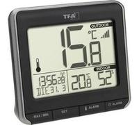 TFA Dostmann Thermomètre PRIO 30.3069.01 radiopiloté avec émetteur extérieur, noir/blanc