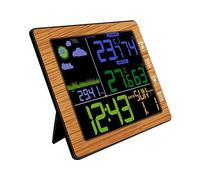 Thermomètre numérique sans fil, écran LCD couleur, station météo créative, horloge, moniteur d'humidité, thermomètre météo, station de prévision avec horloge atomique et rétroéclairage réglable