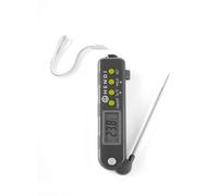 Thermomètre pliable Sonde de pénétration pliable (45°/90°/135°/180°) Plage de mesure -50°C- +300°C Sonde de pénétration 130mm Boîtier ergonomique Graduation : 0,1°C Arrêt automatique après 60 minutes