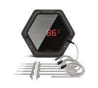 Thermomètre pour barbecue, 6 sondes, design sans fil, batterie rechargeable, connectivité Bluetooth, noir, 6XS Black 6 capteurs