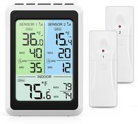 Thermomètre pour réfrigérateur, écran LCD de 4,5 pouces, 2 capteurs, alarme, plage de température : -40 à 60 °C