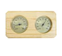 Thermomètre pour Sauna Double Cadran, Hygromètre Mécanique sans Pile, Indicateur Température Humidité Mural en Bois, pour Hammam, Bain de Vapeur et Maison