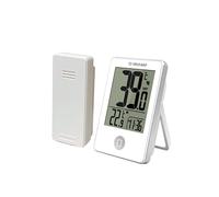 Thermomètre sans fil intérieur/extérieur jusqu'à 60 m, avec capteur de température et horloge. Idéal pour le jardin, la cave, la maison, la chambre et le bureau.
