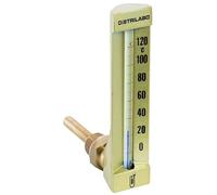Thermomètre série Chantier en verre rond moyen modèle équerre boitier aluminium couleur doré plongeur 63mm 15x21 0/120°C