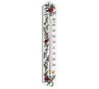 Thermomètre - TFA - Motif rouge-gorge et papillon - Intérieur/Extérieur - Plastique - 500x93mm