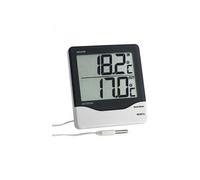 TFA Dostmann Thermomètre numérique intérieur/extérieur, 30.1011, grand écran valeurs maximales et minimales, température intérieure et extérieure noir/blanc