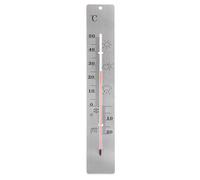 Thermomètre universel en acier inoxydable - ORION - 28 cm - Intérieur/Extérieur - Échelle -20°C à 50°C - Fixation murale
