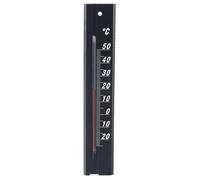 Thermomètre universel en bois - ORION - 20 cm - Bois noir - Intérieur/Extérieur - Échelle -25°C à 50°C