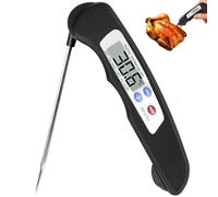 Thermomètre viande cuisson BBQ à sonde pliable, lecture instantanée 3 s, thermomètre numérique avec écran LCD rétroéclairé, plage de -50 °C à 300 °C