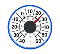 Thermomètres mécaniques pour fenêtre avec échelle ABS - Jauge de température - Parfait pour serre, véranda, café, thermographe adhésif