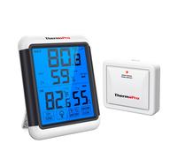 ThermoPro-Moniteur de température et d'humidité intérieur et extérieur, TP65C, station météo avec fonction de rétroéclairage BLANC