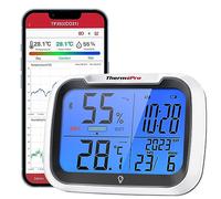 ThermoPro TempPro TP393B Hygromètre numérique avec horloge Thermomètre d'ambiance pour la maison, synchronisation automatique des données via Bluetooth, affichant la température et l'humidité avec
