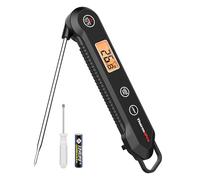 ThermoPro TP03H IPX6 Etanche Thermometre Cuisine à Lecture Instantanée Numérique pour Cuisson Thermomètre de Cuisine avec Etalonnage et Rétroéclairage Convient pour BBQ, Viande, Four, Patisserie, Noir