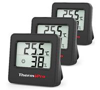 ThermoPro TP157-3 Hygromètre Digital Thermometre Interieur, Thermomètre Chambre Bébé avec Capteur d'humidité de Température et Icône de Visage Indicateur de Confort pour Serre, Cave à Vin, Bureau