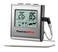 ThermoPro TP16 Thermometre Cuisine pour Viande Numérique avec Large Écran LCD pour Fumoir Four Cuisine Friandises Barbecue Grill avec Minuteur et Sonde de Températures en Acier Inoxydable