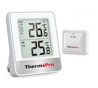 ThermoPro TP200C Station Meteo Interieur Exterieur Sans Fil, Thermometre Connecté avec Capteur de Température la Distance de Réception 150m, pour Terrasse, Jardin, Cave, LCD