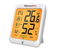 ThermoPro TP53 Thermomètre hygromètre professionnel pour intérieur, maison, mesureur d’humidité et de la température ambiante, numérique, avec touche rétro-éclairée