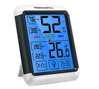 ThermoPro TP55 Thermomètre Numérique Hygromètre Intérieur Indicateur D'humidité avec Grand Écran Tactile et Rétroéclairage Jauges de Température, lcd