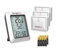 ThermoPro TP60C Hygromètre Numérique Thermomètre Intérieur Extérieur Moniteur D'humidité avec Indicateur de Température Sans Fil Thermomètre de Reptile et Amphibie avec Une Portée de 150M, Lot de 3