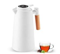 Thermos 1 l avec affichage de la température LED, cafetière isolée sous vide en double insert en verre, 12 h chaud/24 h froid, thermos anti-fuite, une simple pression sur un bouton, sans BPA pour la