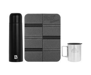 Thermos 750 ml Badger Outdoor + mug thermique + tapis MFH - ensemble